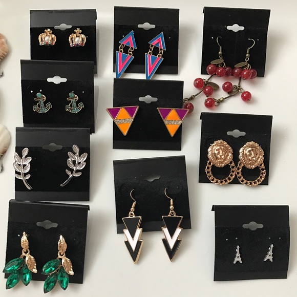 New 10 Piece Earrings Set Beautiful - Picture 2 of 2