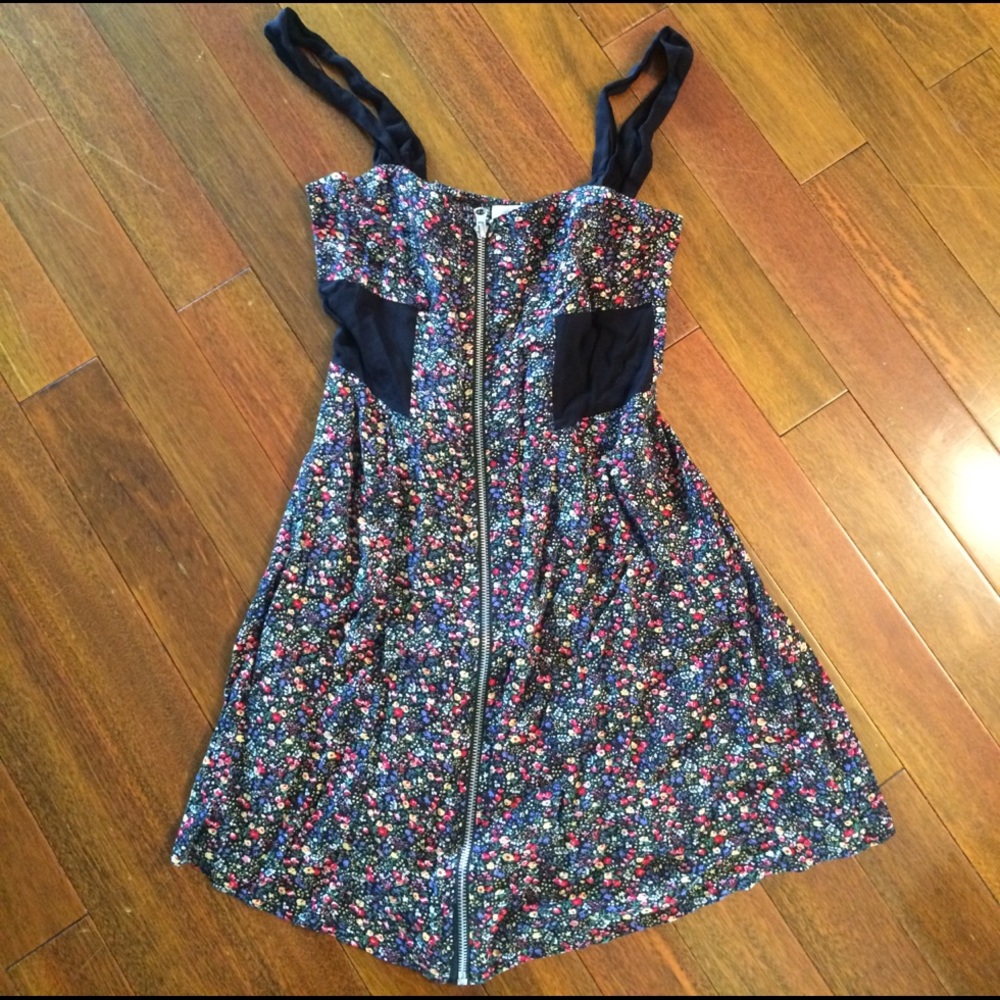 Minkpink zip up floral dress - XS