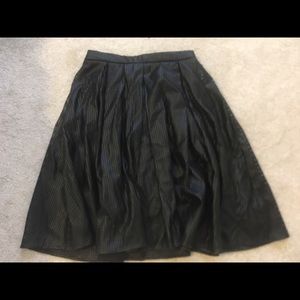 Perforated leather midi skirt