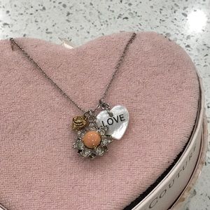 Juicy Couture Long Flower and Heart Necklace
