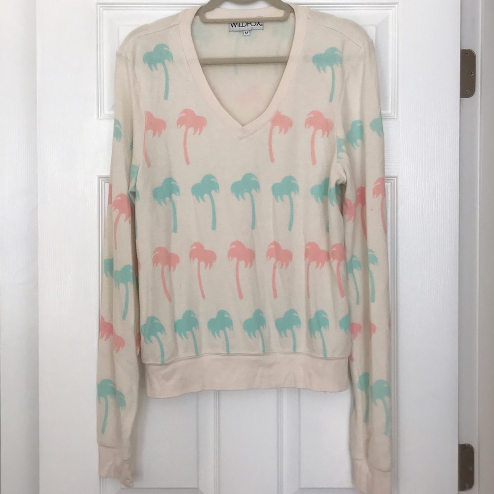 Wildfox Palm Tree Baggy Beach Jumper