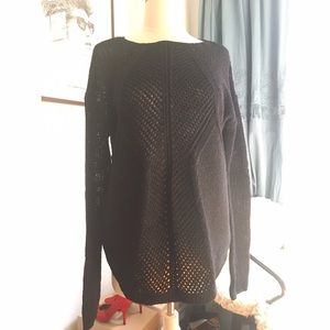 Helmet Lang black croquet sweater