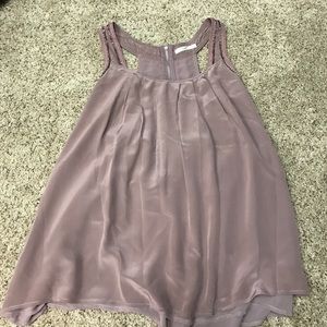 Beaded detail silk top