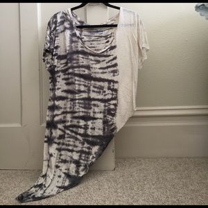 Blue Life a-symmetrical tie dye t-shirt in XS