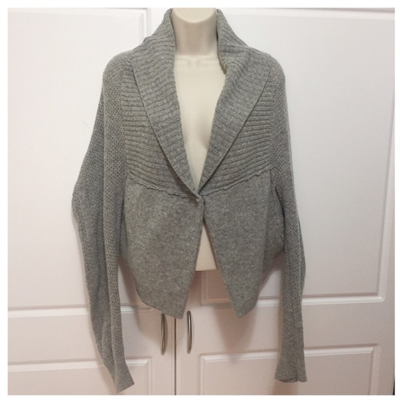Free People Sweaters - Free People Grey Oversized Wool Cardigan Shrug