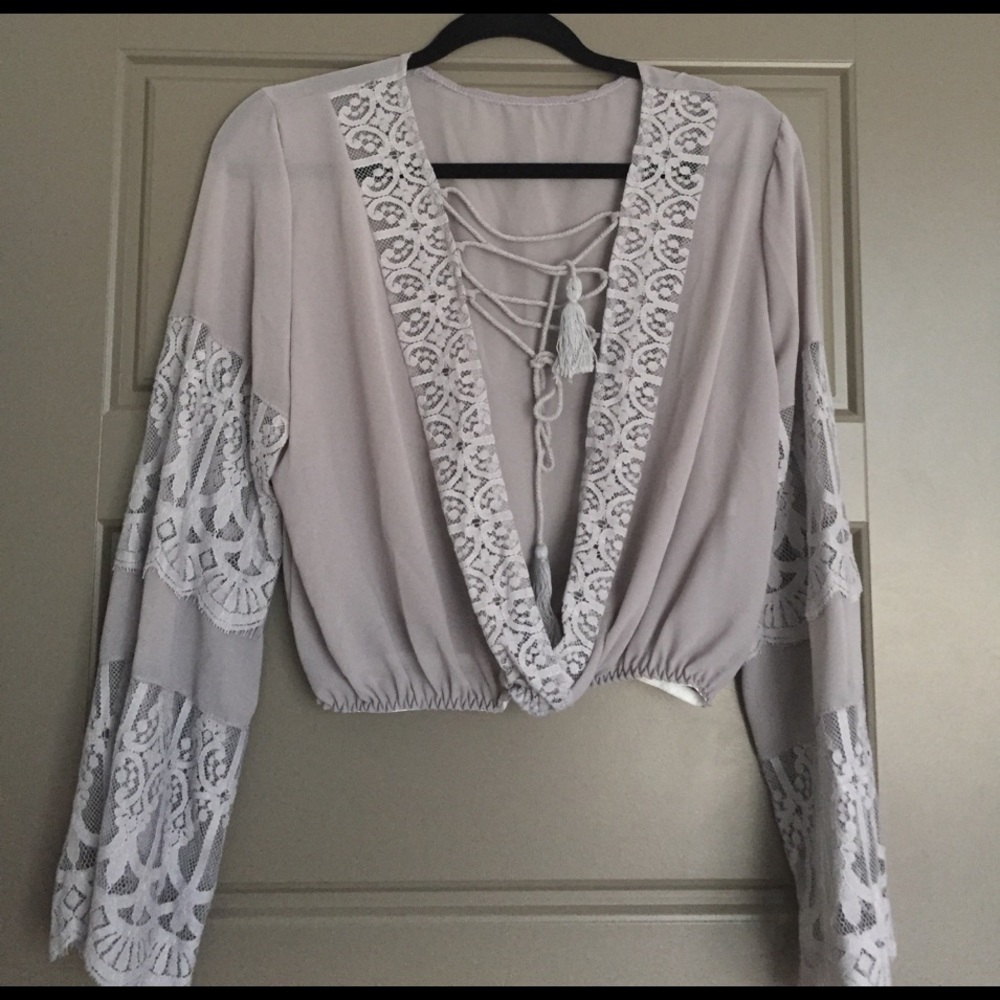 Lace up long sleeve
