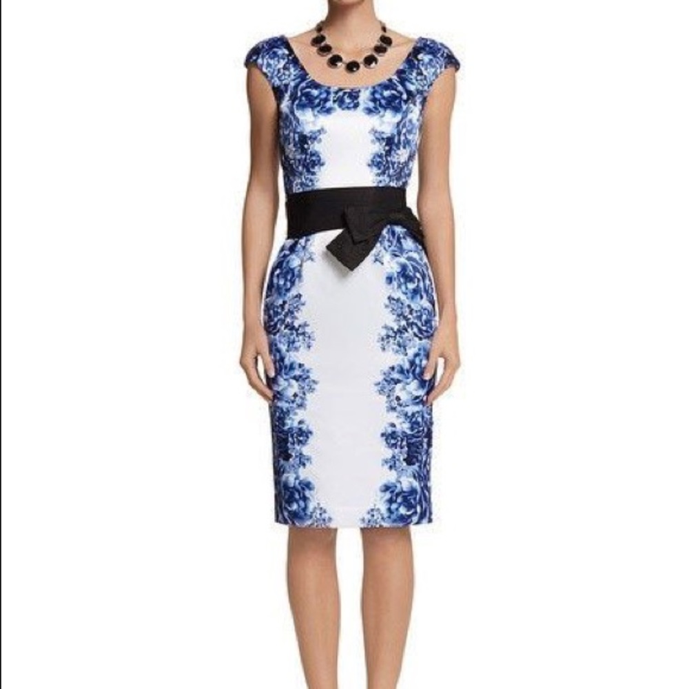 White House Black Market-Blue Floral dress