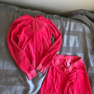 Juicy Couture Other - Juicy couture pink velour pants & zip up hoodie Juicy Couture Other - Juicy couture pink velour pants & zip up hoodie