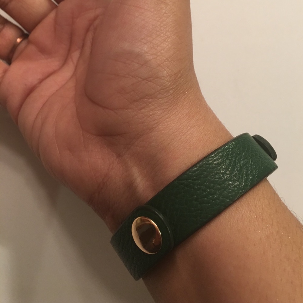 🆕Vegan Leather Bracelet Emerald Green With Bling - Picture 4 of 6