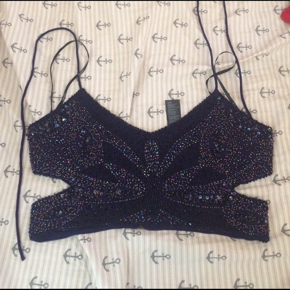 BEADED CROP TOP