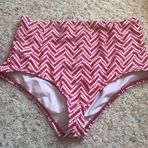 High waisted swim bottoms size large