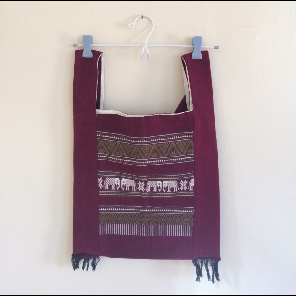 Embroidered Ikat Bag from Thailand
