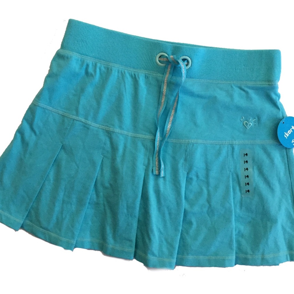 NWT Justice Girl's Turquoise Skort Size 14