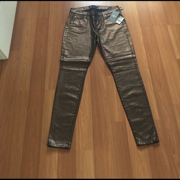 NWT Seven for all mankind women's metallic jeans