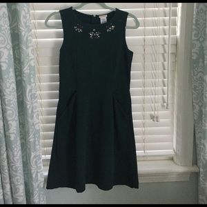 Girls Crew Cuts hunter green embellished dress
