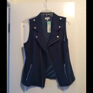 Pixley Bobet Faux Suede Navy Vest (Stitch Fix)