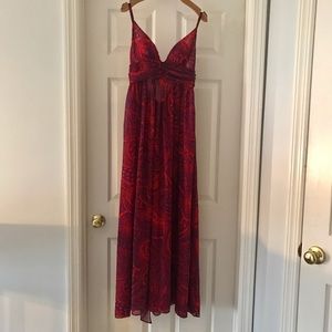 Plunge neckline maxi dress