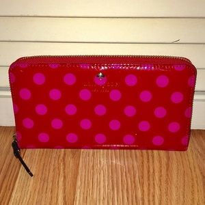 Kate Spade patent zip wallet