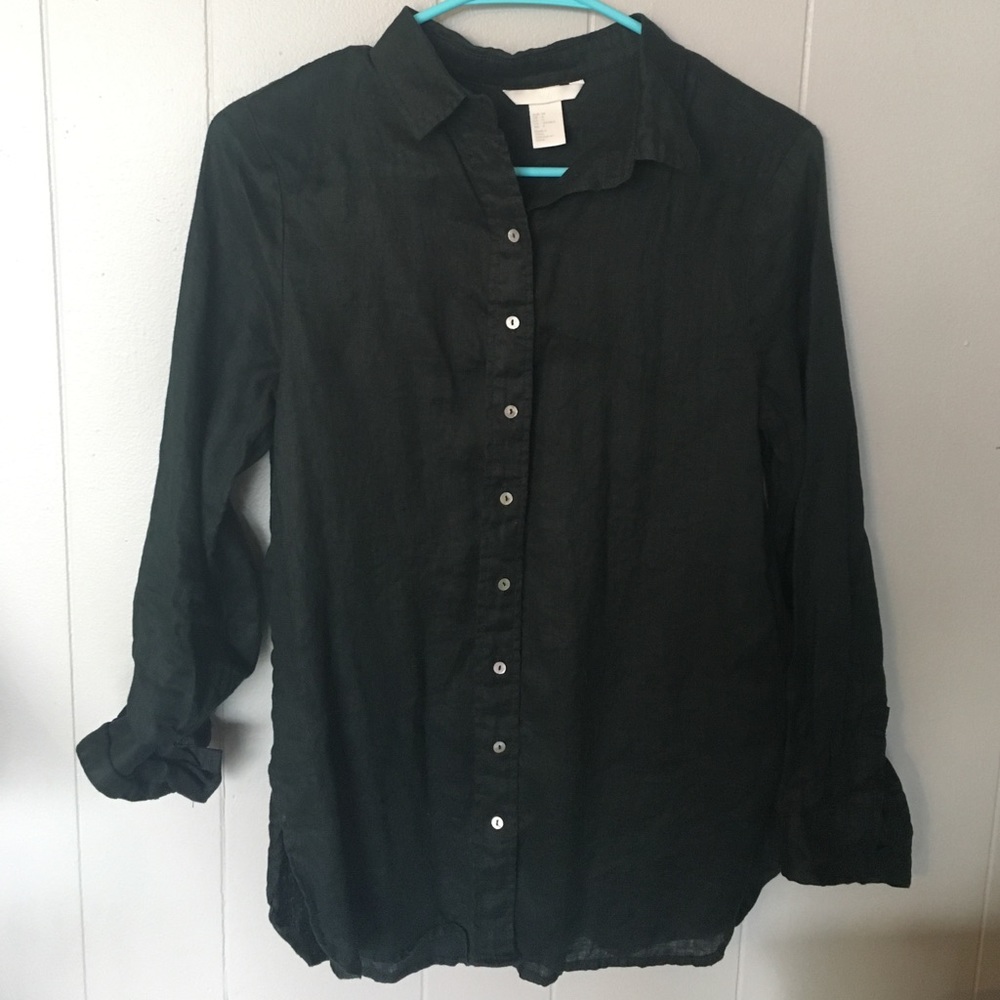 Black button down