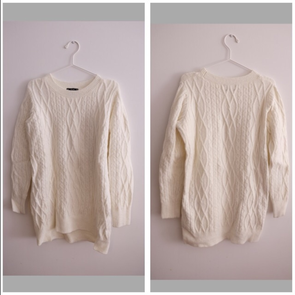 Zara Cream long sweater Medium