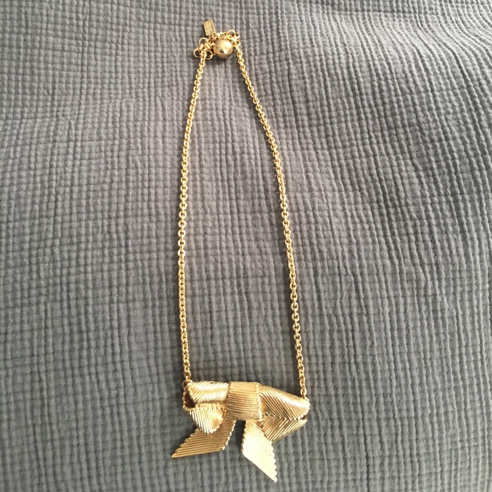 KATE SPADE GOLD GROSGRAIN RIBBON NECKLACE