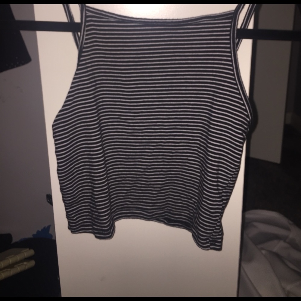 black and white striped tight tank