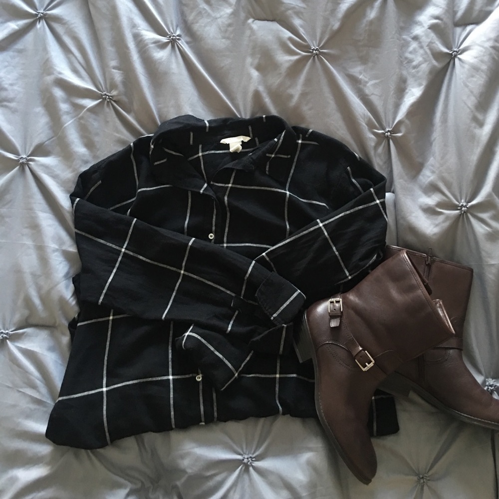 H&M long black flannel