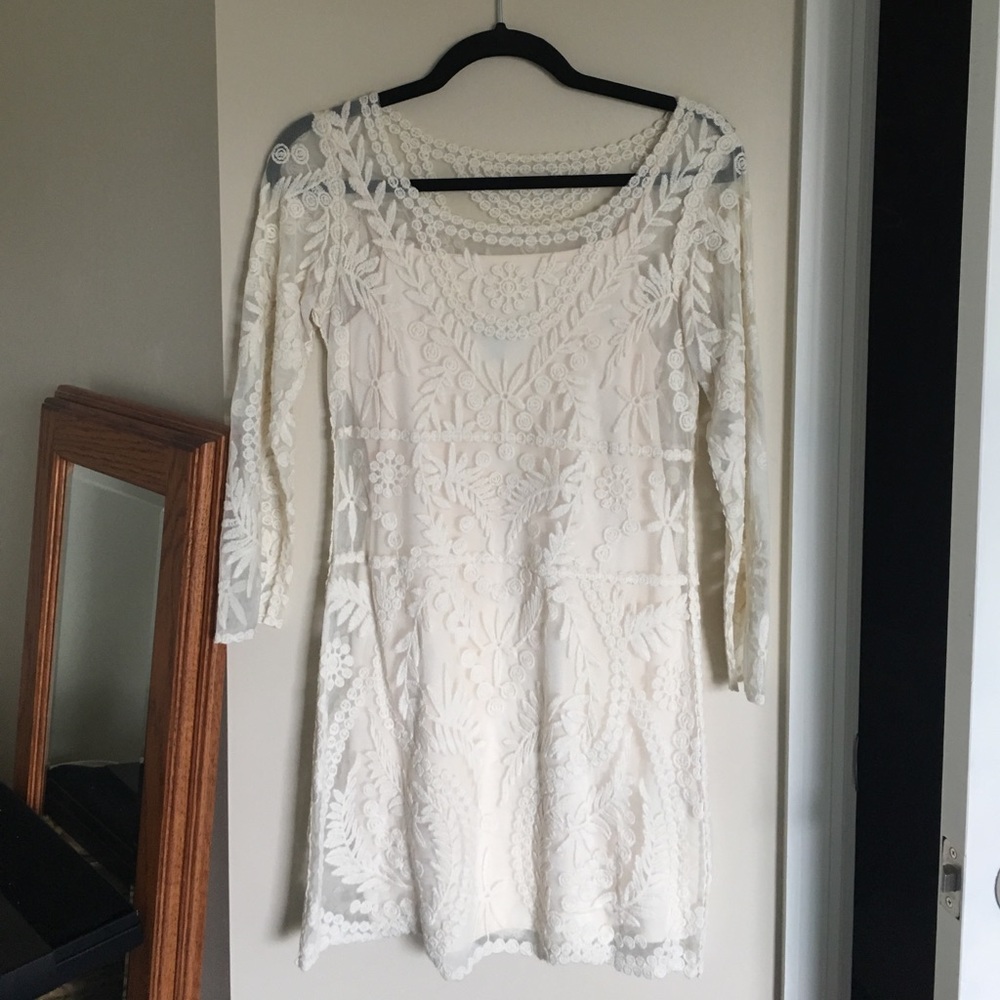 Lace overlay dress