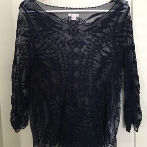 Sheer navy top
