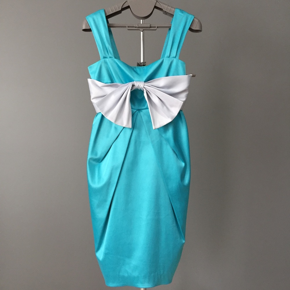 Vero Moda Blue Dress With Oversized Bow