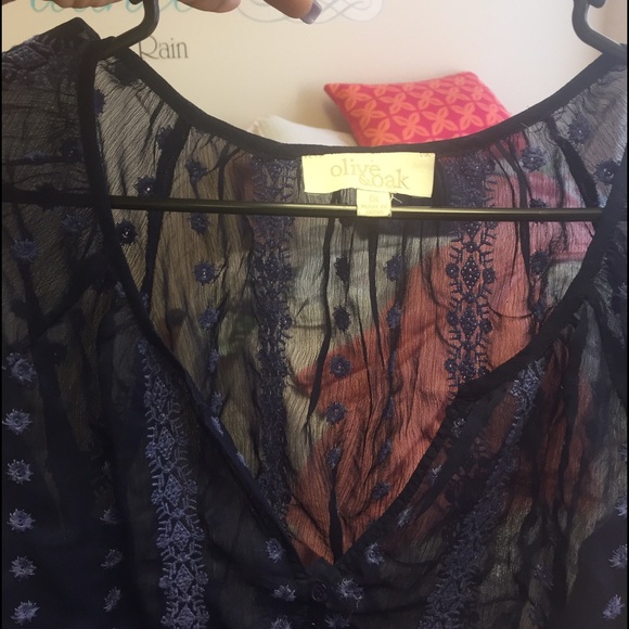 Blue Olive & Oak see through blouse - Picture 2 of 2