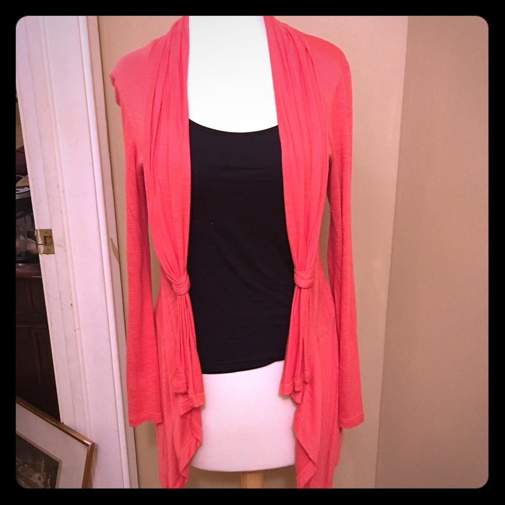 Open flowing coral sweater