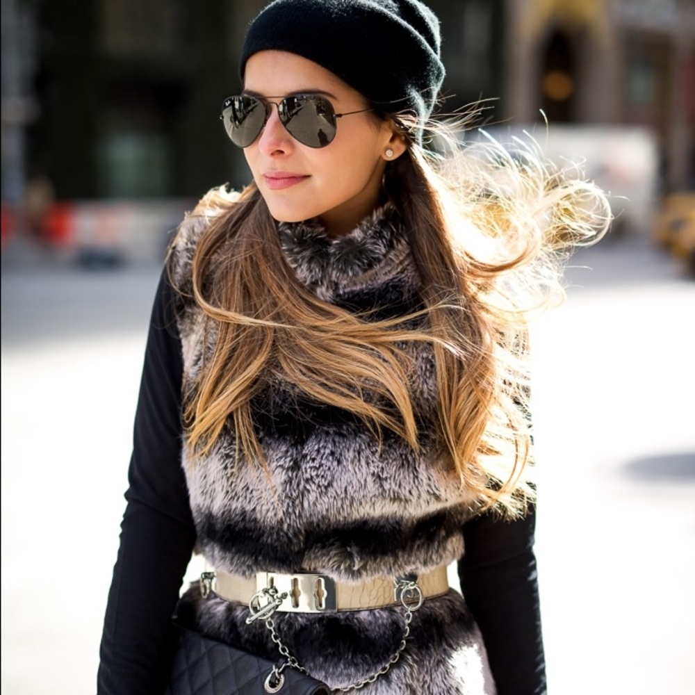 Rachel Zoe faux fur vest xxs