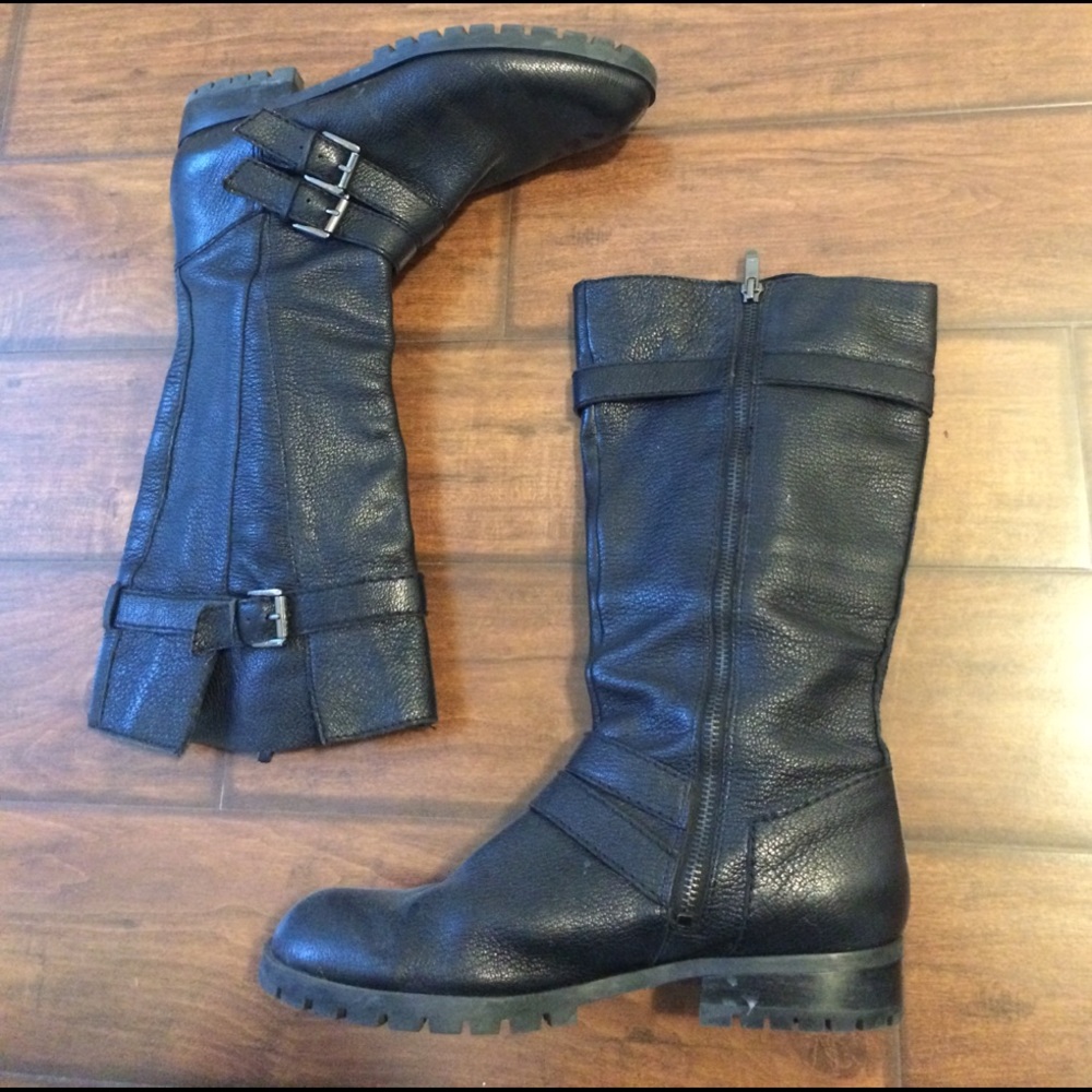 Enzo Angiolini Leather Boots with Straps Size 8.5
