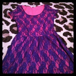 Pink and purple lace dress