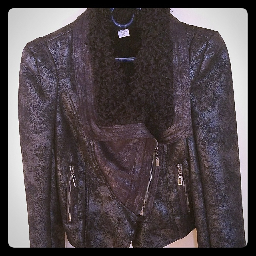 Shearling Aviator Black Jacket - image 1