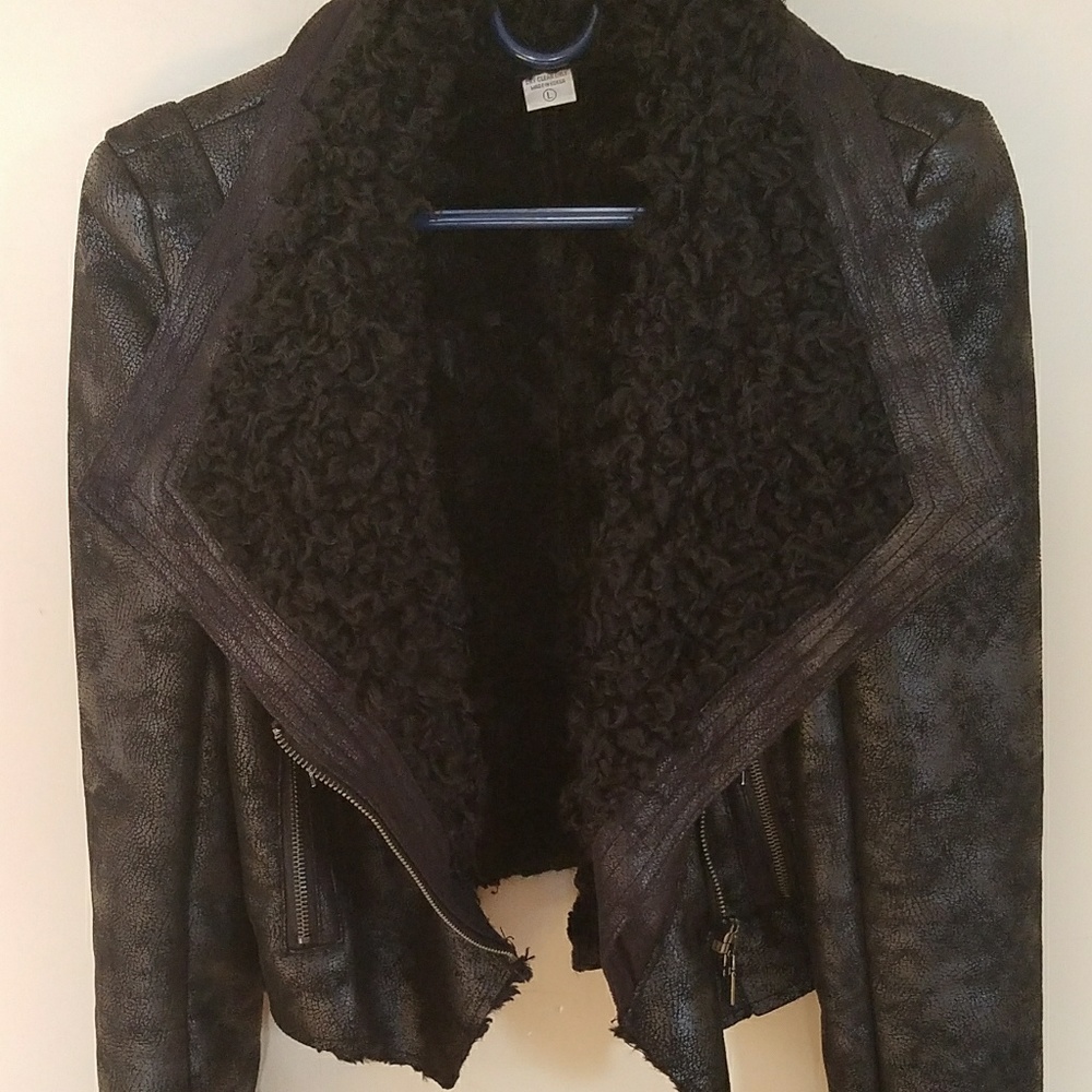 Shearling Aviator Black Jacket - image 2