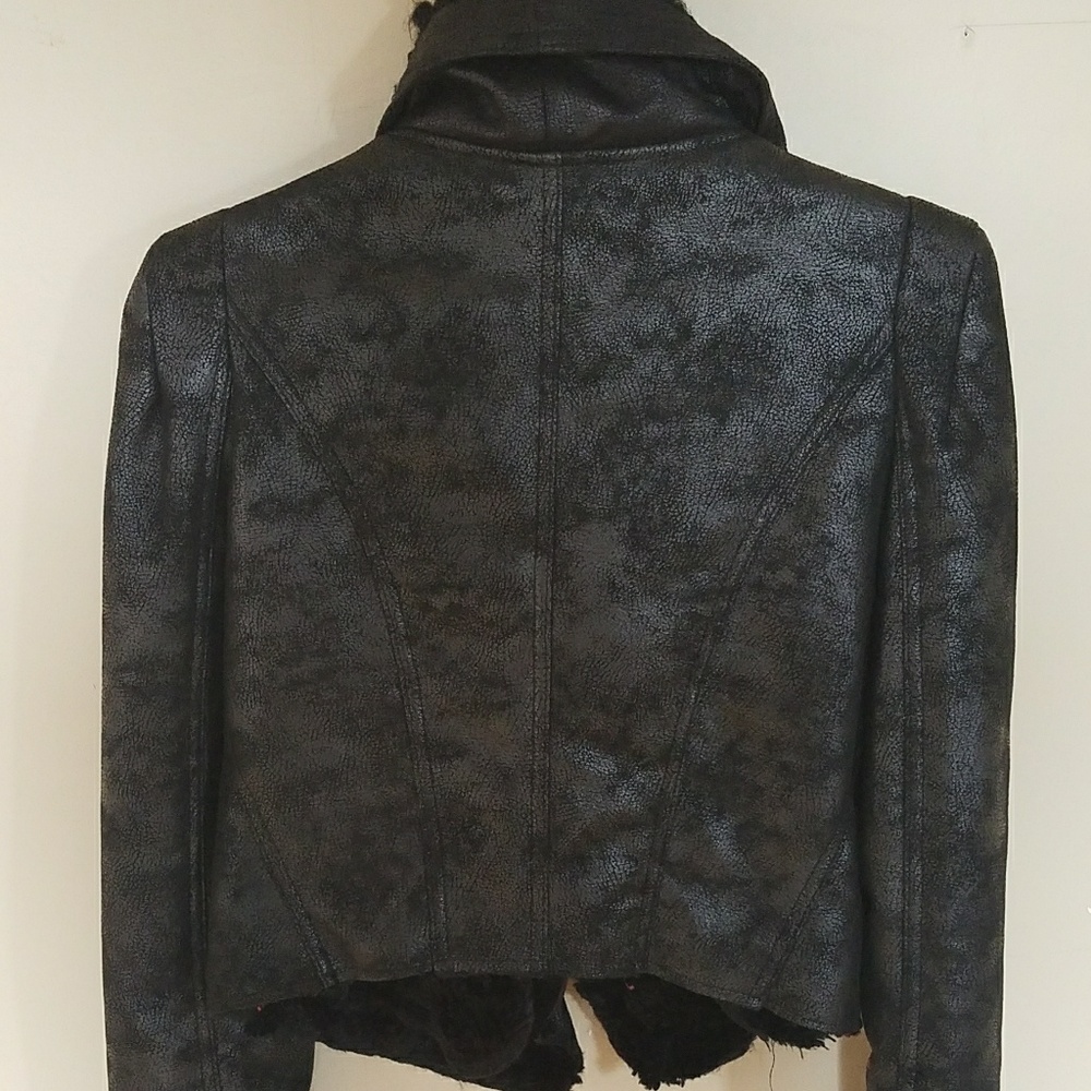 Shearling Aviator Black Jacket - image 3