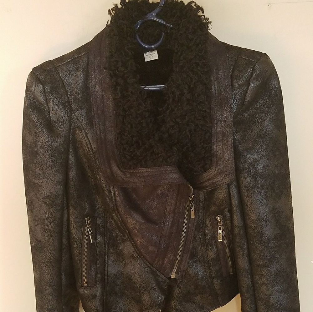Shearling Aviator Black Jacket - image 7