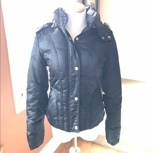 Guess puffy removable hooded jacket