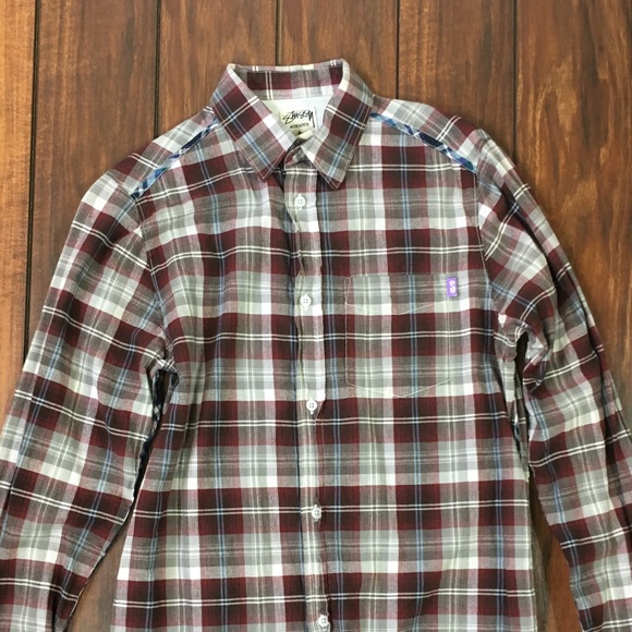 Stussy Other - Vintage Stussy red Plaid Long sleeve button Up