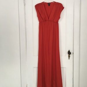 H&M Red Silky Maxi Dress