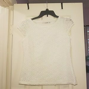 Boden Lace Cap Sleeve Top