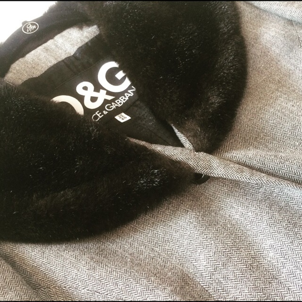 Vintage D&G tapered jacket with faux fur collar