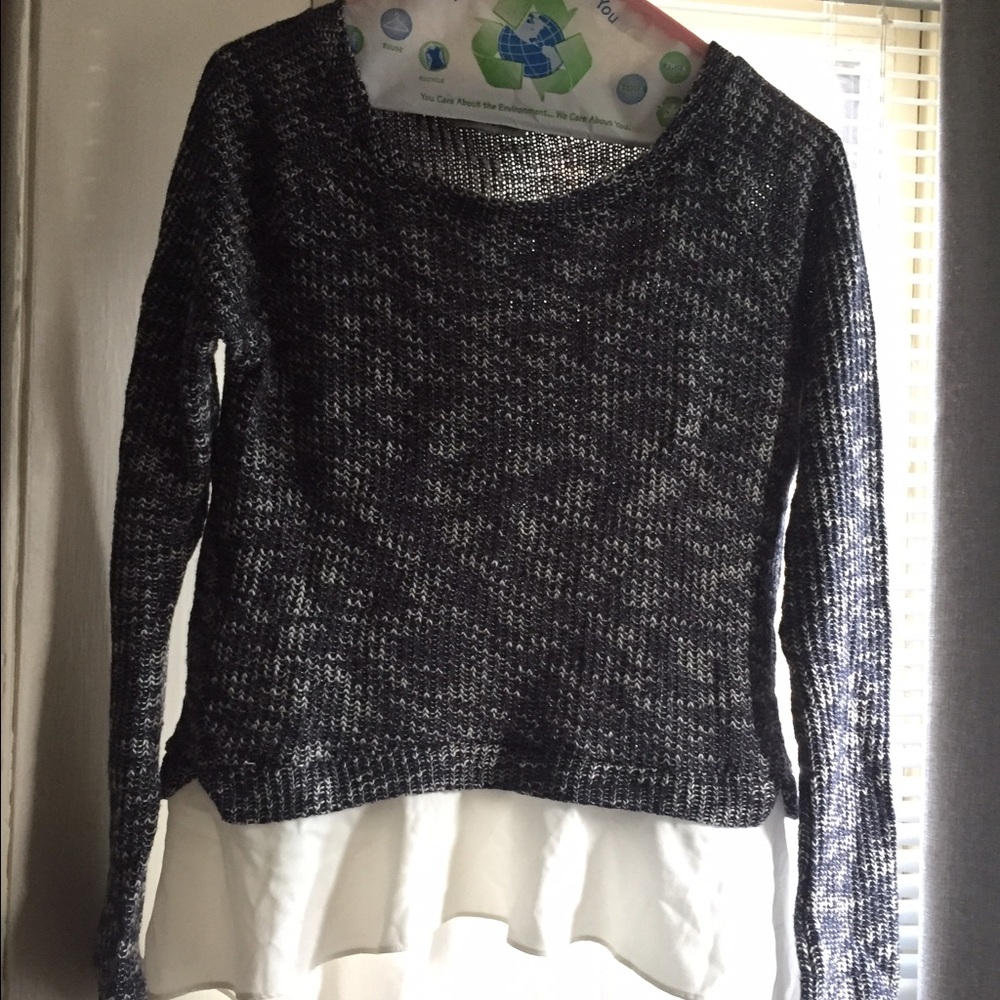 Sweater with chiffon detail