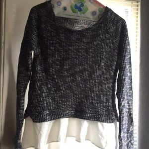 Sweater with chiffon detail