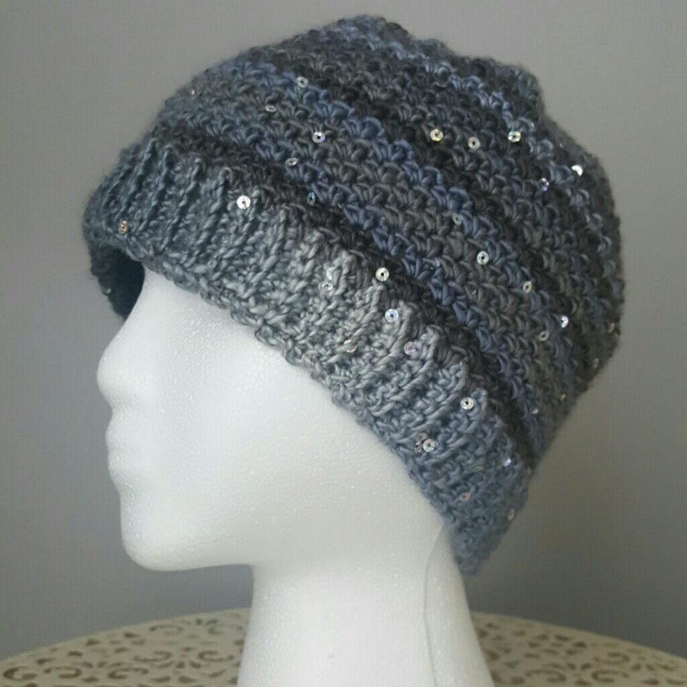 Messy bun sparkle hat