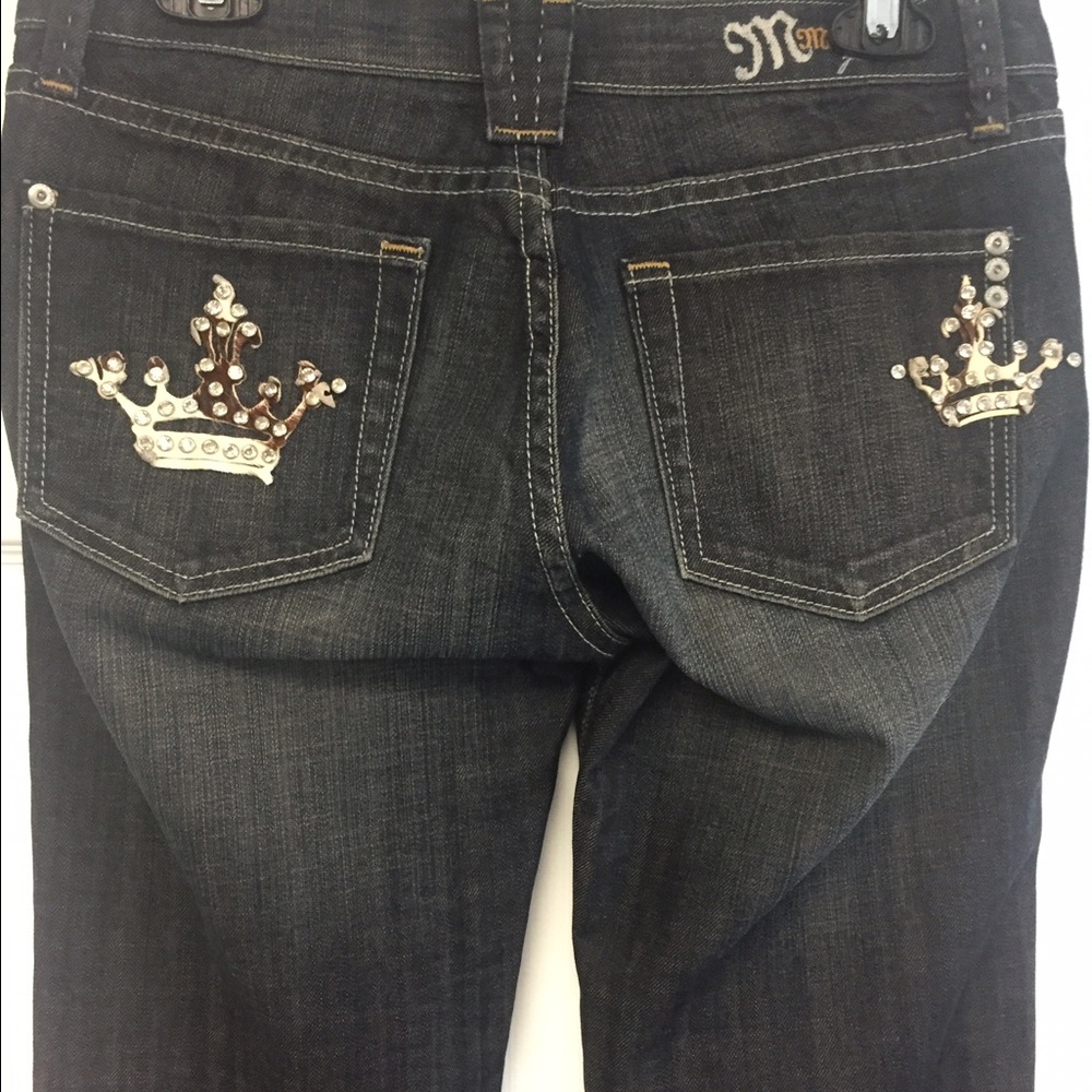Miss Me Jeans size 28, crystals on pockets