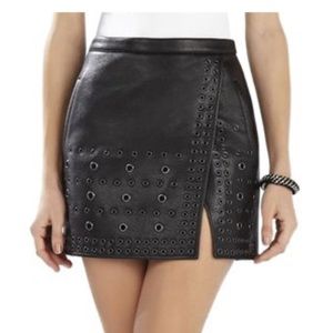 BCBGMAXAZARIA Remy Overlapping Eyelet Mini Skirt