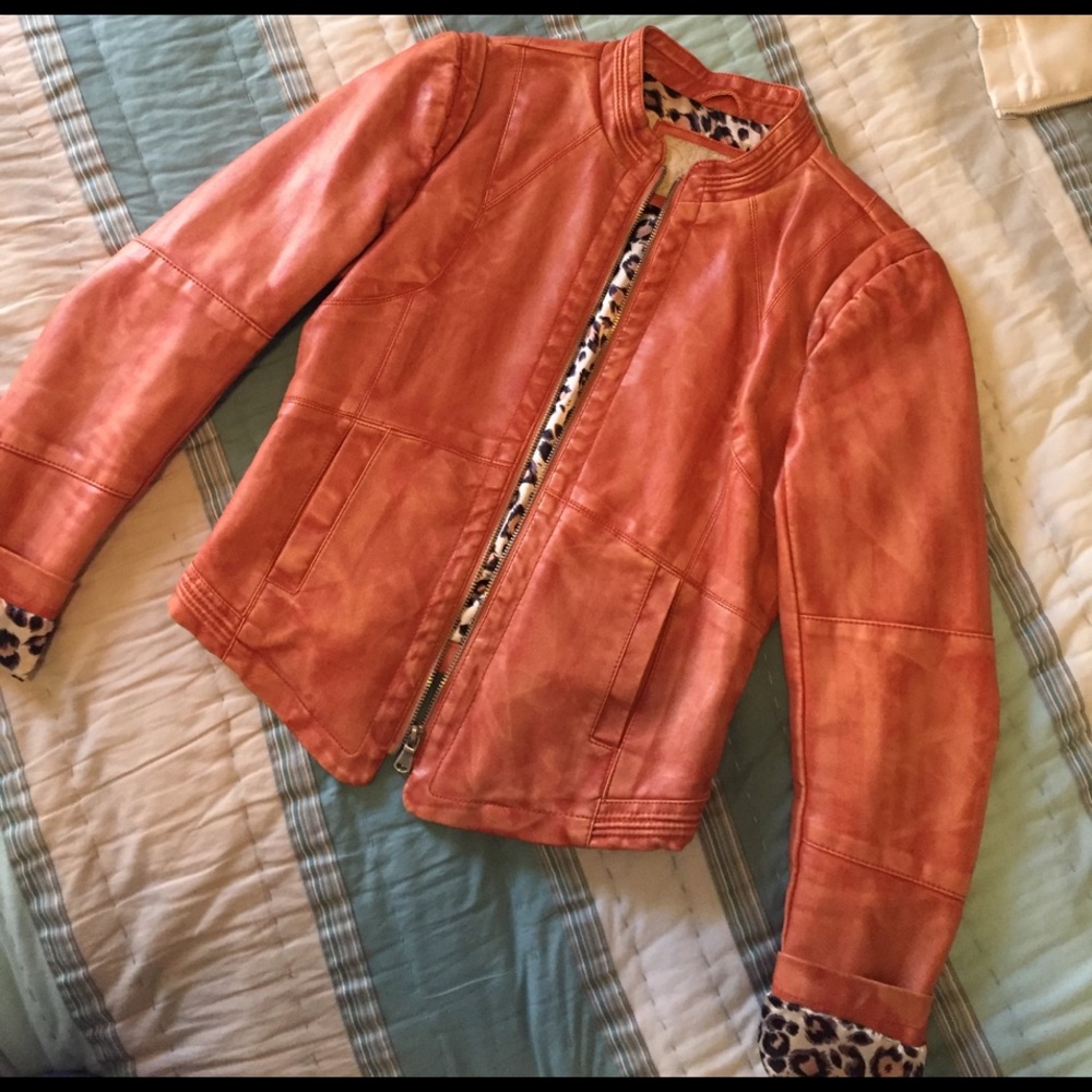 XS Daytrip orange leather jacket